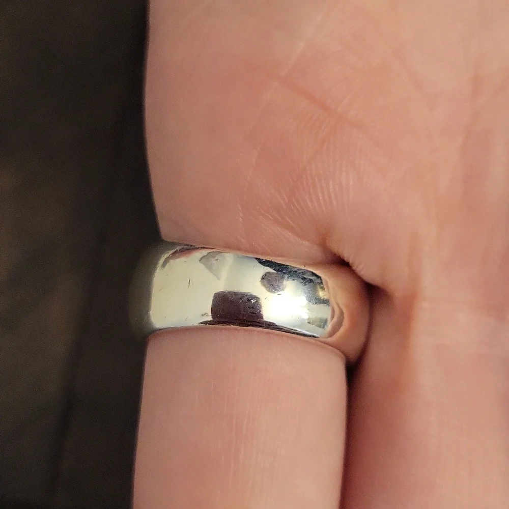 Solid Sterling Silver Cultured Pearl Gypsy Mounted Ring